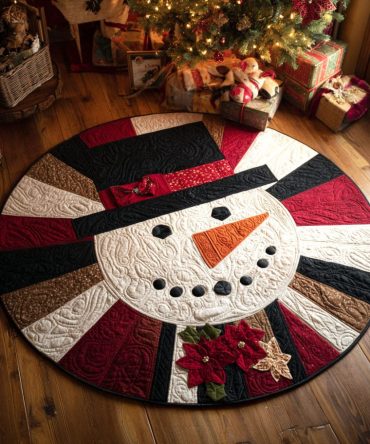 Classic Noel Frosty Quilted Round Mat
