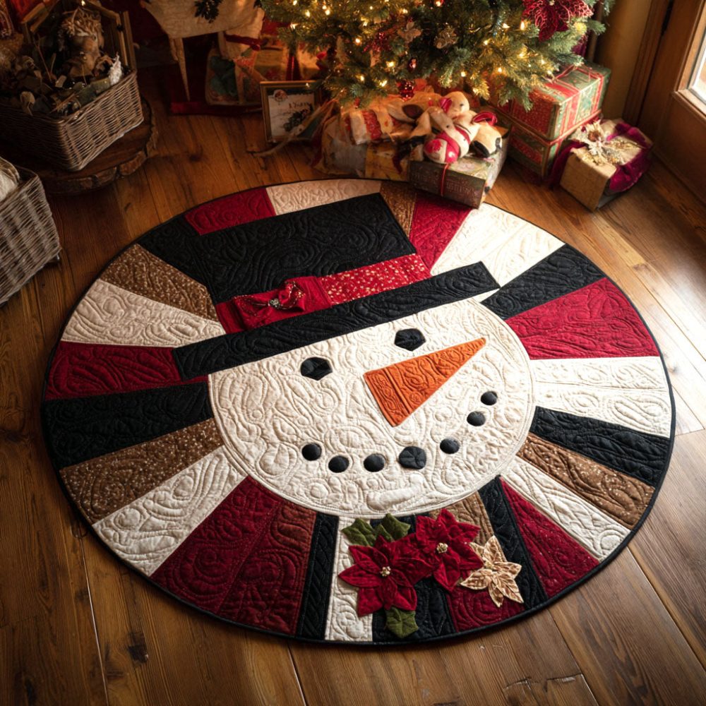 Classic Noel Frosty Quilted Round Mat