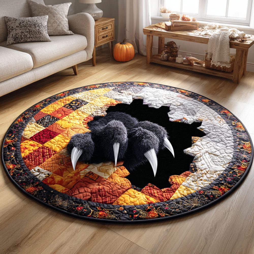 Claw Mark Cat Quilted Round Mat