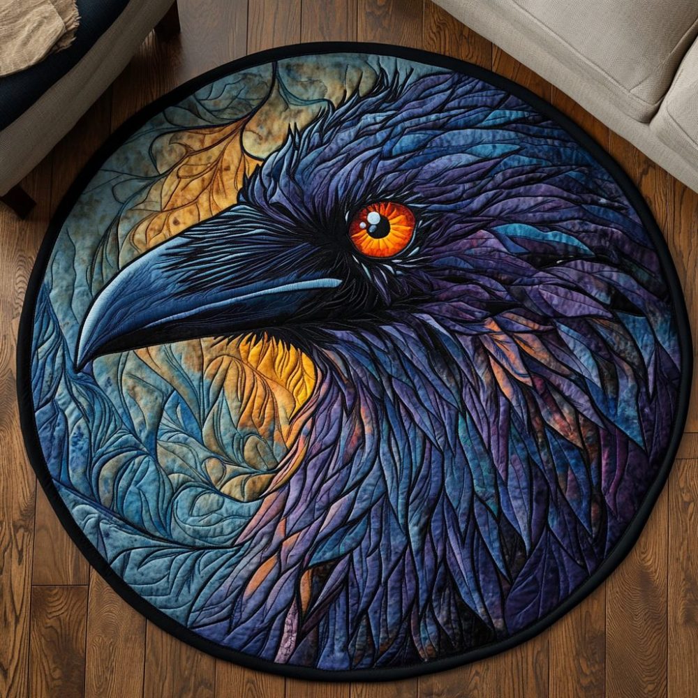 Clever Crow Quilted Round Mat