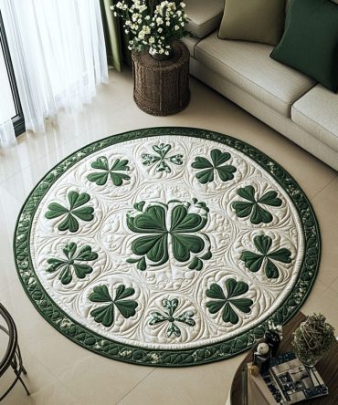 Clover Cascade Quilted Round Mat