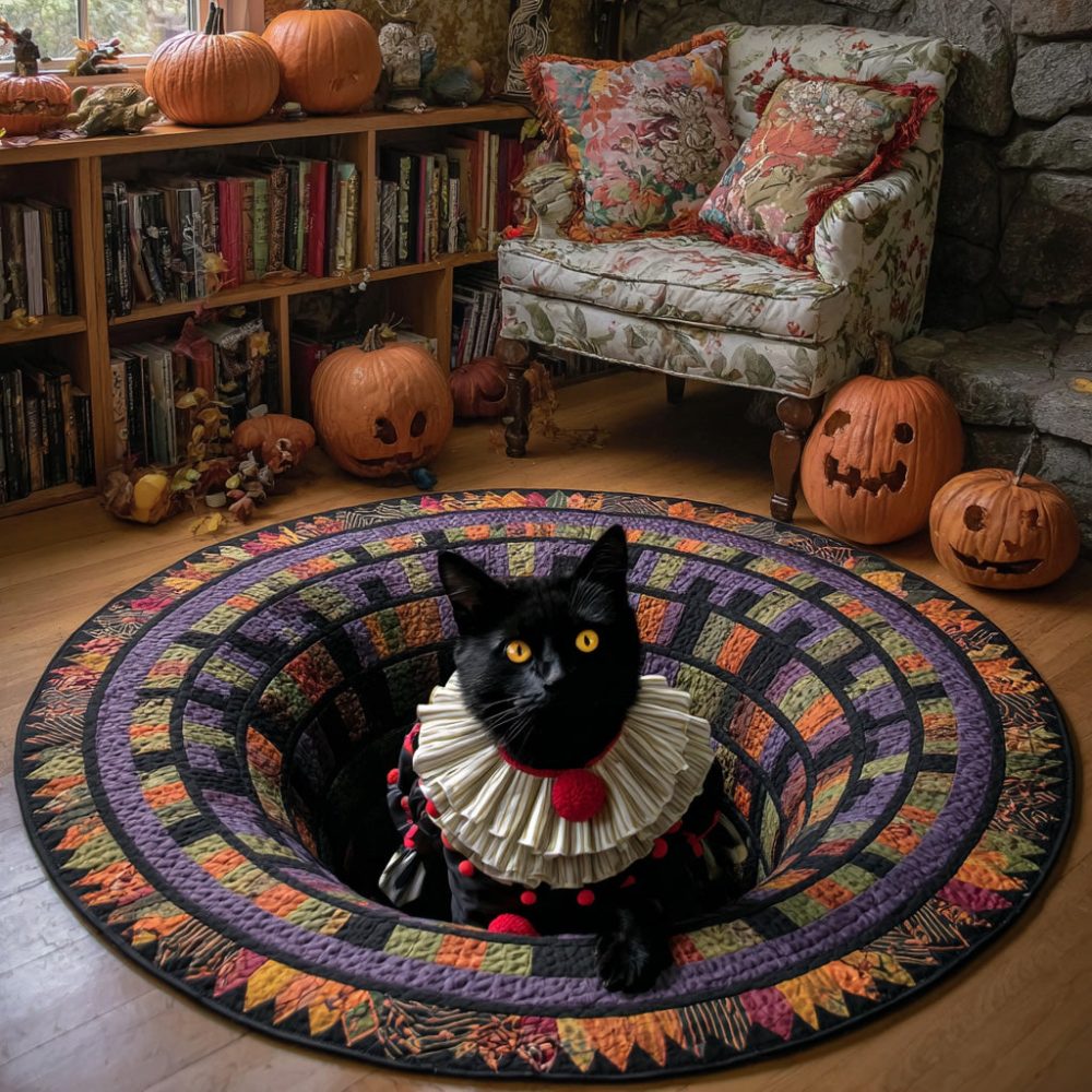 Clown Shadows Quilted Round Mat