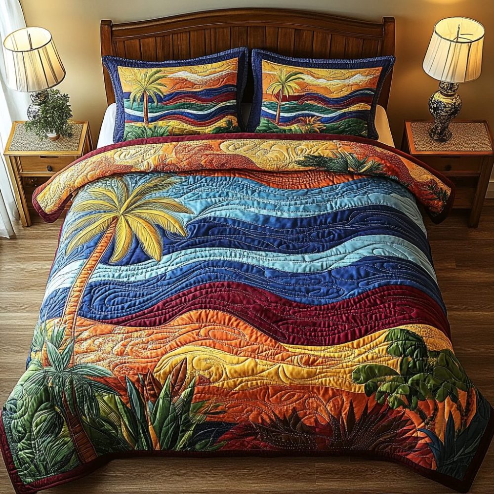 Coastal Breeze 3-Piece Quilted Bedding Set