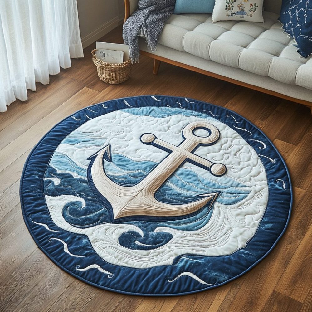 Coastal Charm Quilted Round Mat