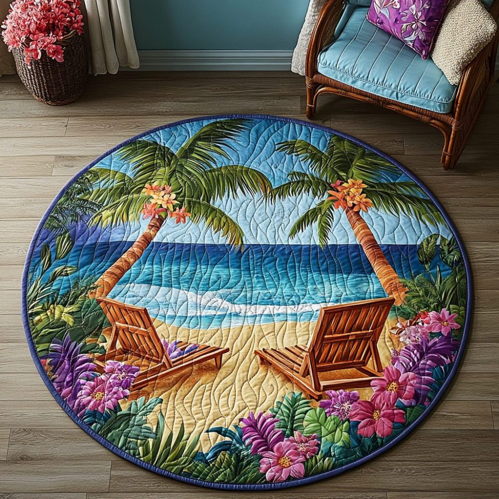 Coastal Charm Quilted Round Mat