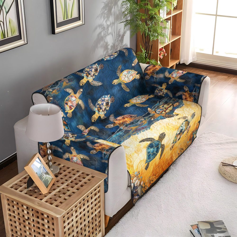 Coastal Dreams Quilted Sofa Cover - Image 3
