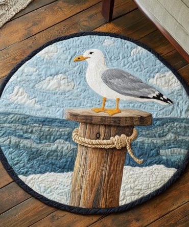 Coastal Flight Quilted Round Mat