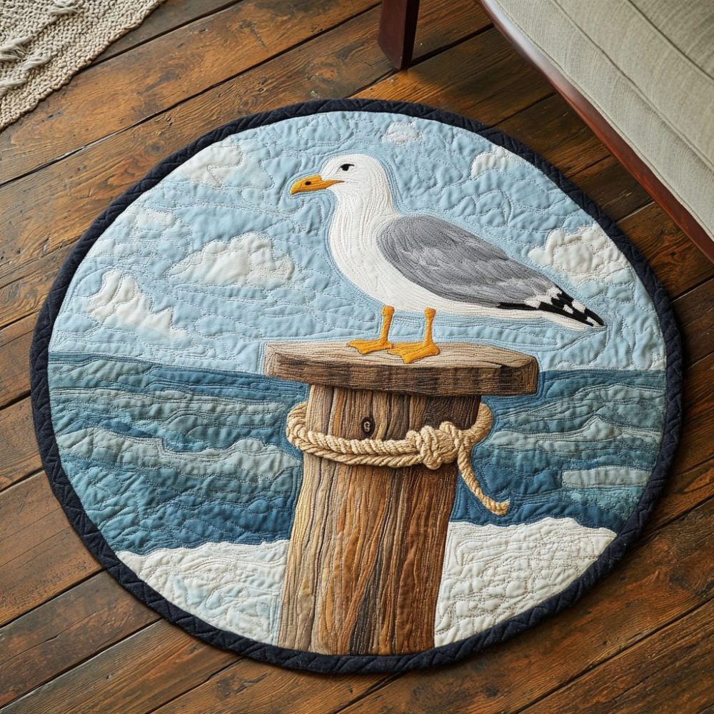 Coastal Flight Quilted Round Mat