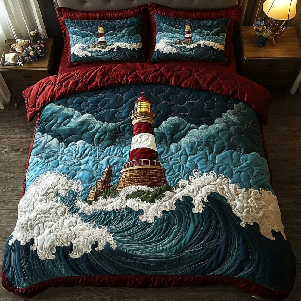 Coastal Glow 3-Piece Quilted Bedding Set