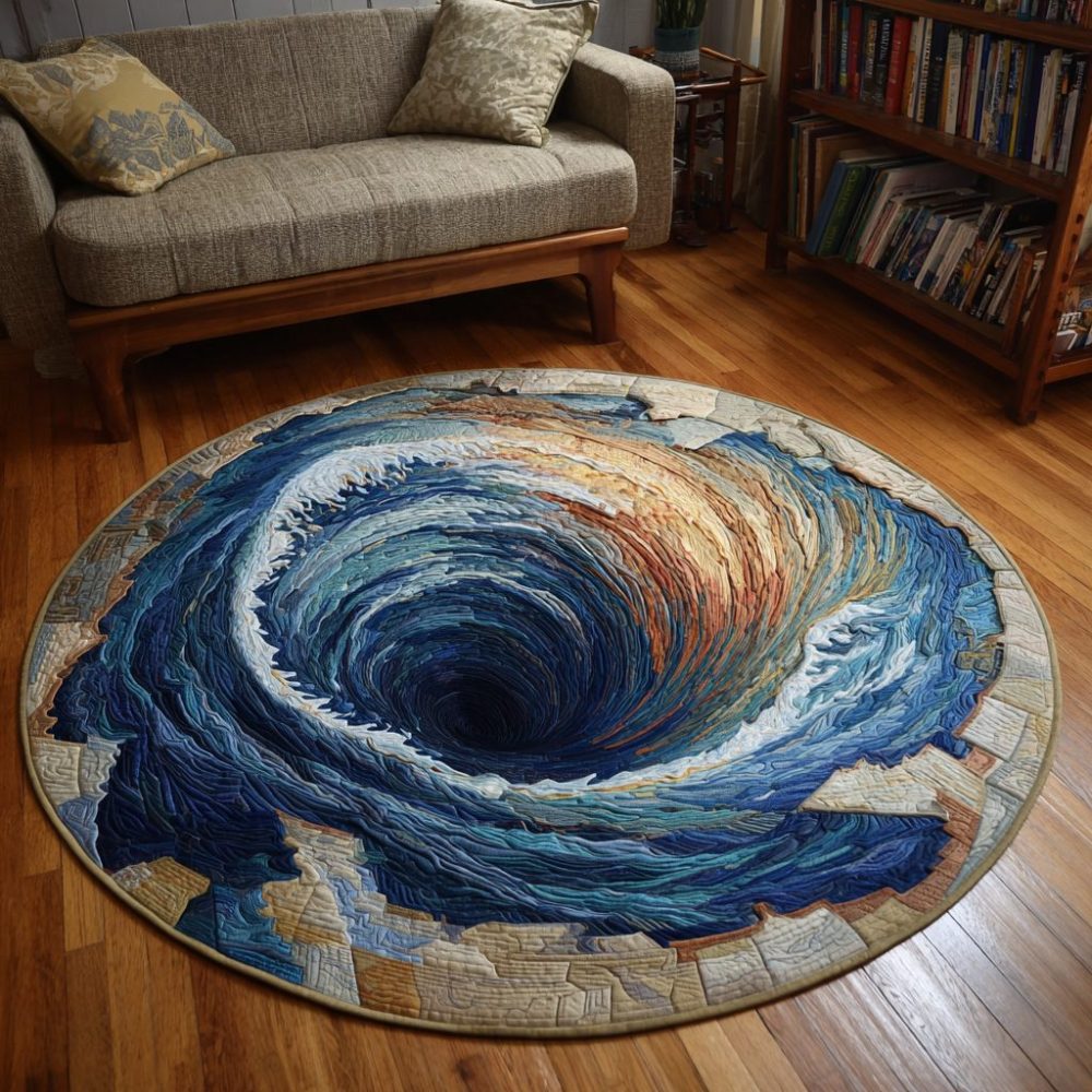 Coastal Glow Quilted Round Mat