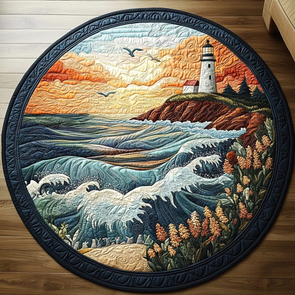 Coastal Rush Quilted Round Mat