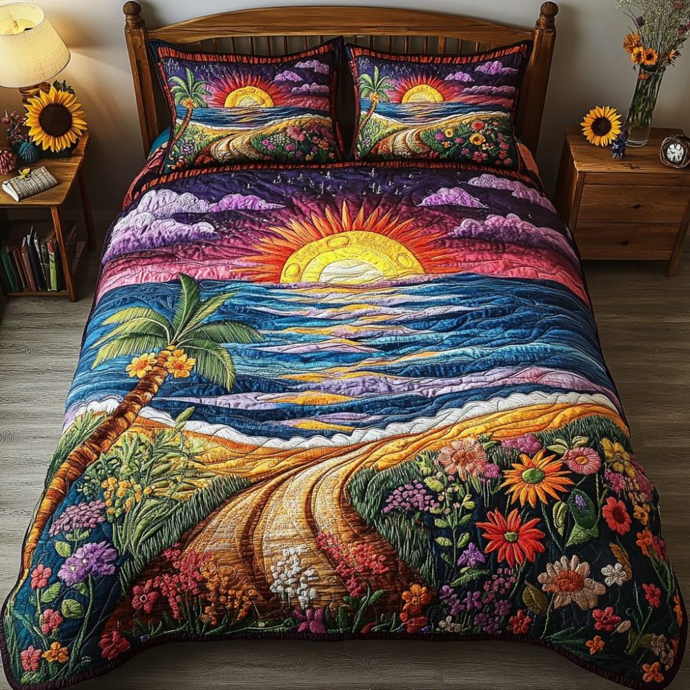 Coastal Serenity 3-Piece Quilted Bedding Set