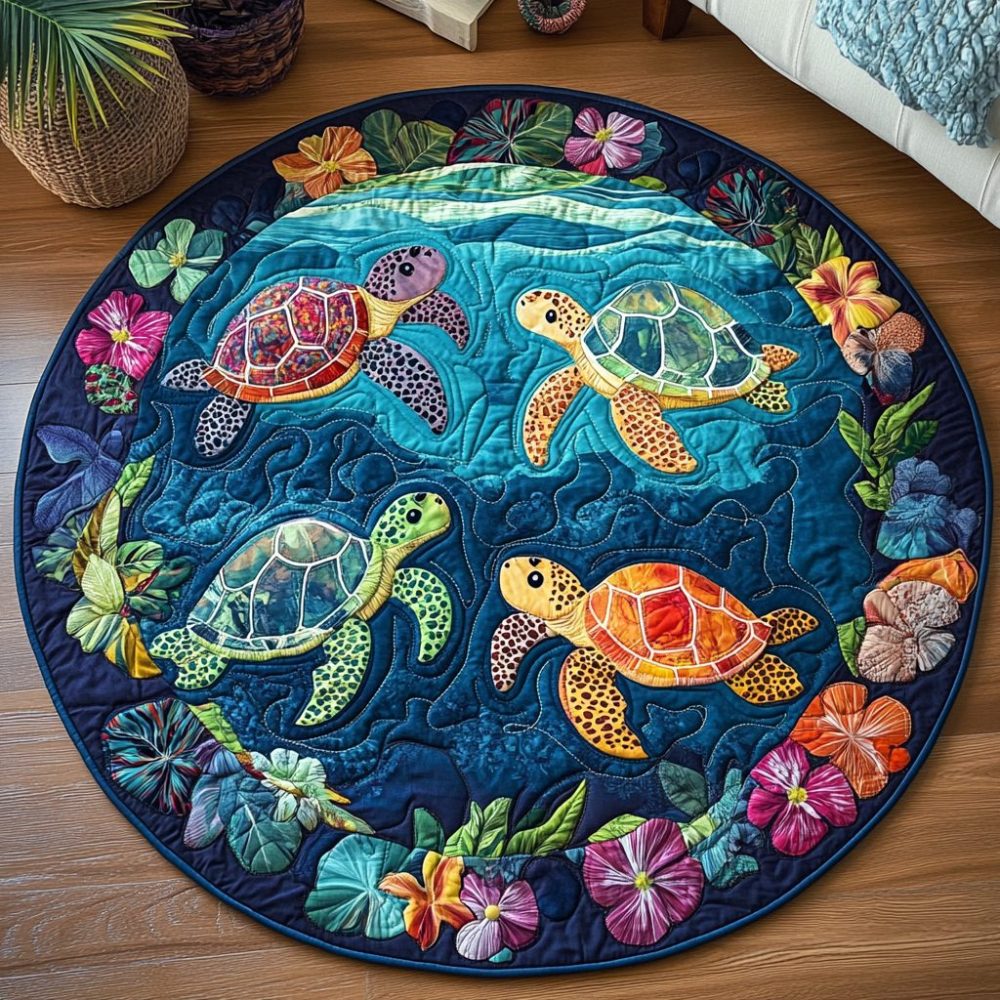 Coastal Wonder Quilted Round Mat