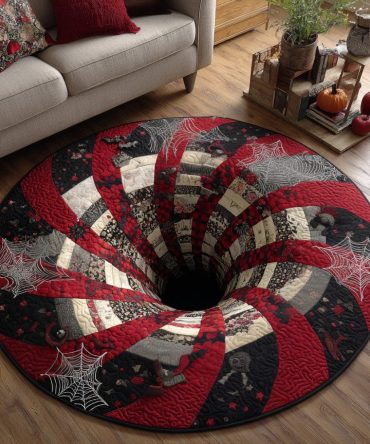 Cobweb Swirl Quilted Round Mat