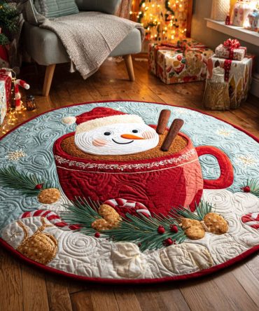 Cocoa Cup Quilted Round Mat