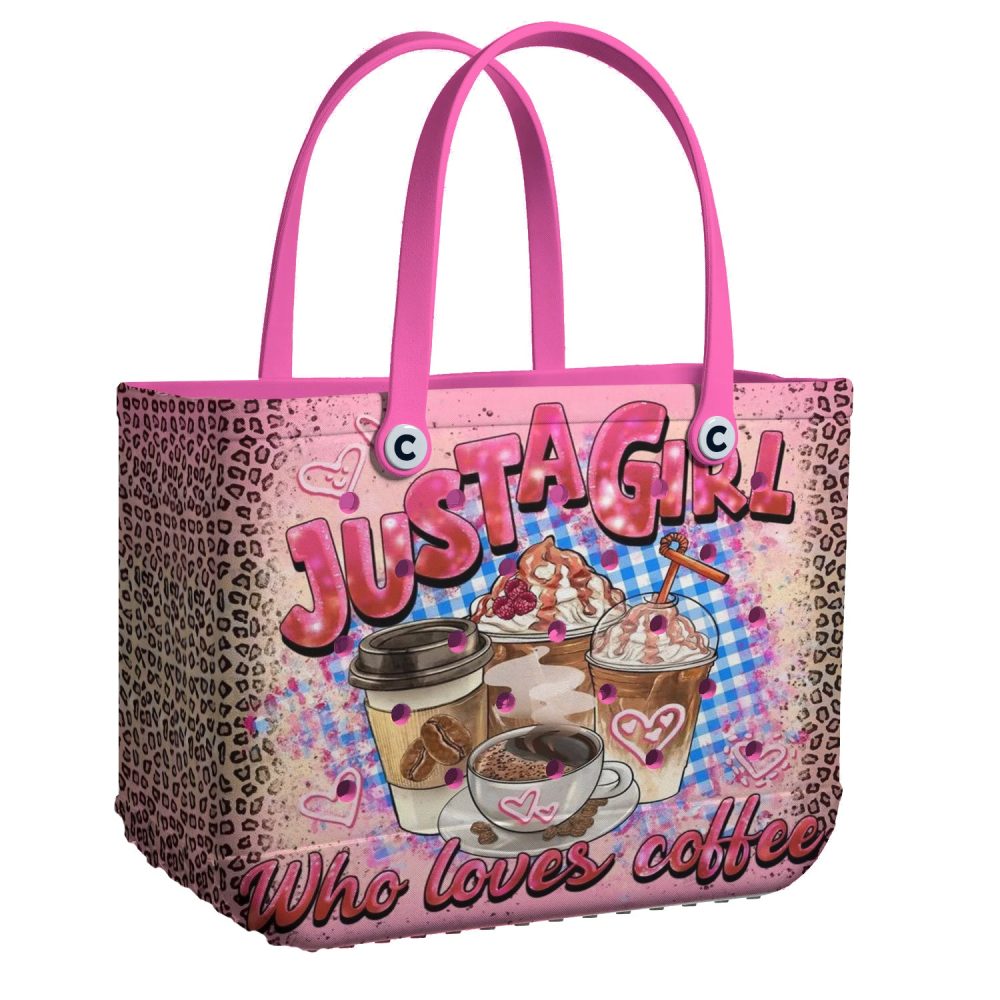 Trendy Pink Coffee Lover Tote Bag - Stylish Design For Girls On The Go