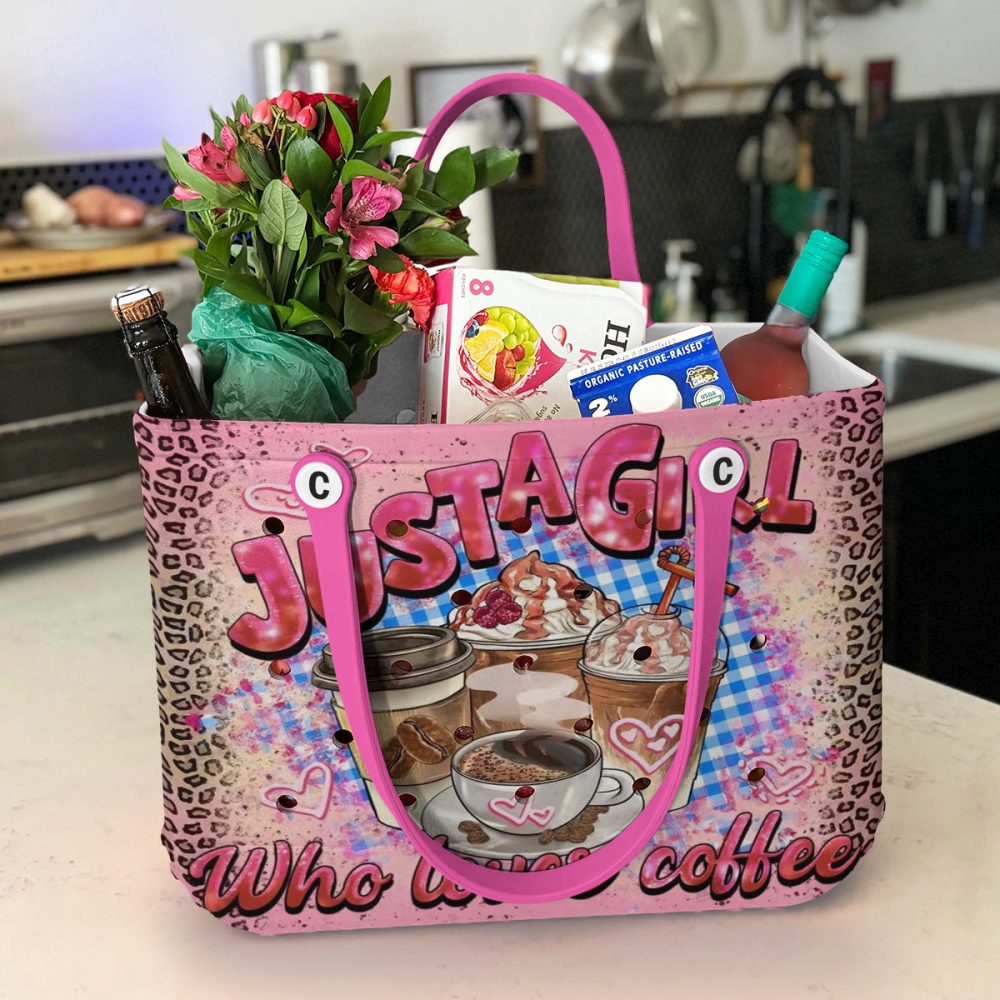 Trendy Pink Coffee Lover Tote Bag - Stylish Design For Girls On The Go - Image 4