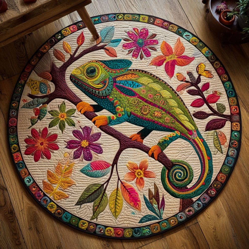 Color Shift Quilted Round Mat