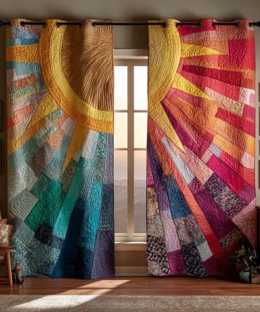 Colorburst Horizon Quilted Curtains
