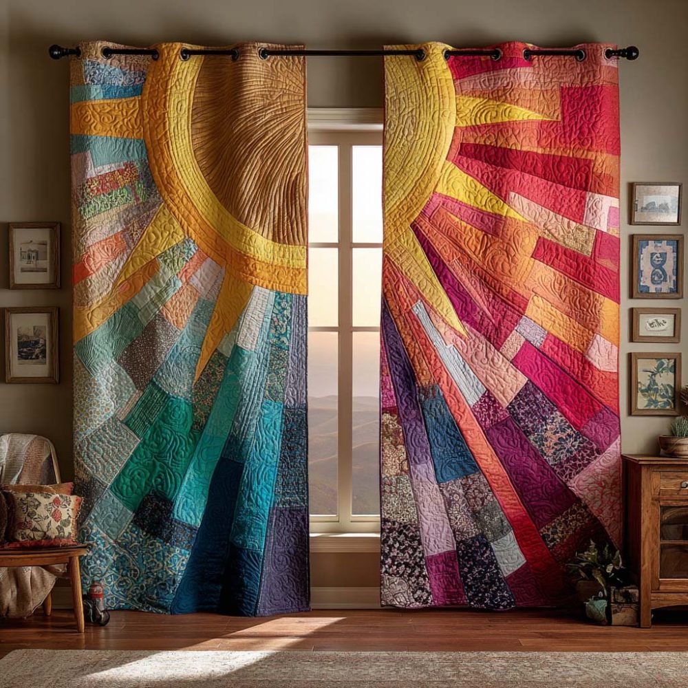 Colorburst Horizon Quilted Curtains