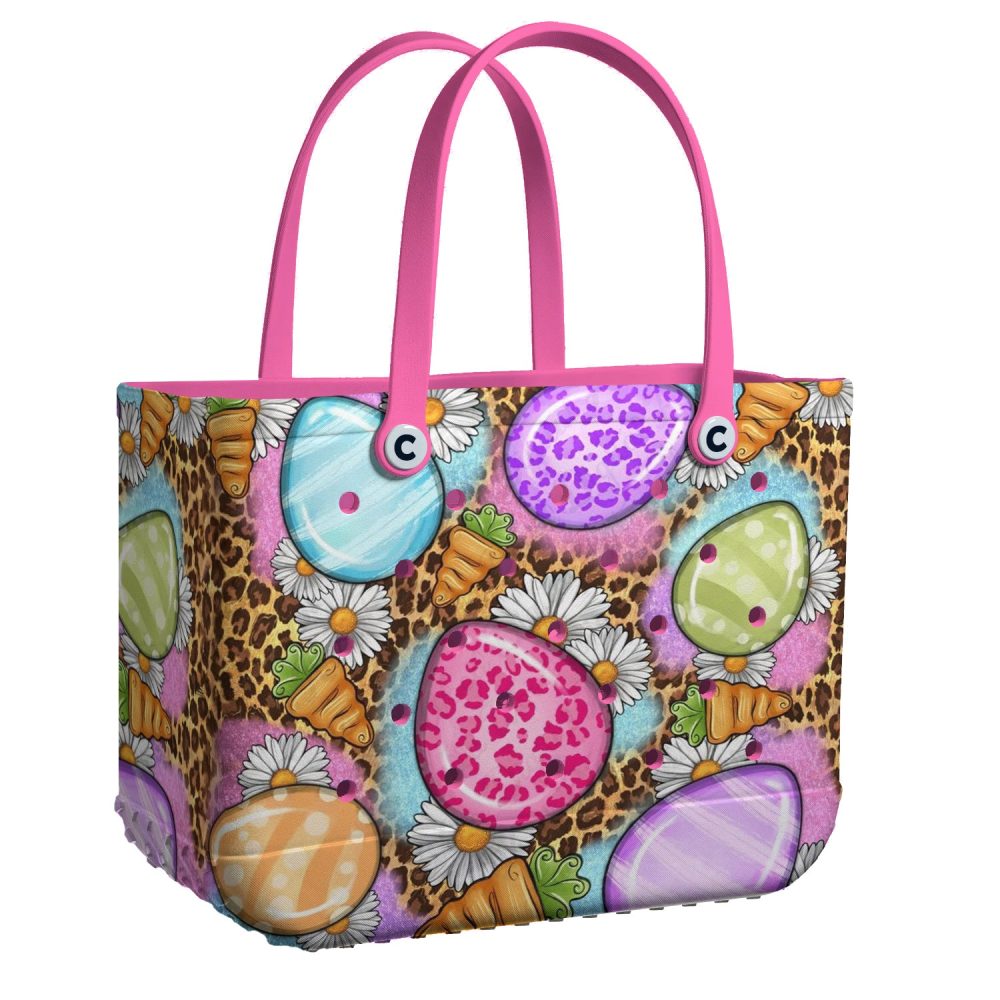 Bucket Tote Bag, Limited Edition Bogg Bag, Beach Bag Colorful Easter