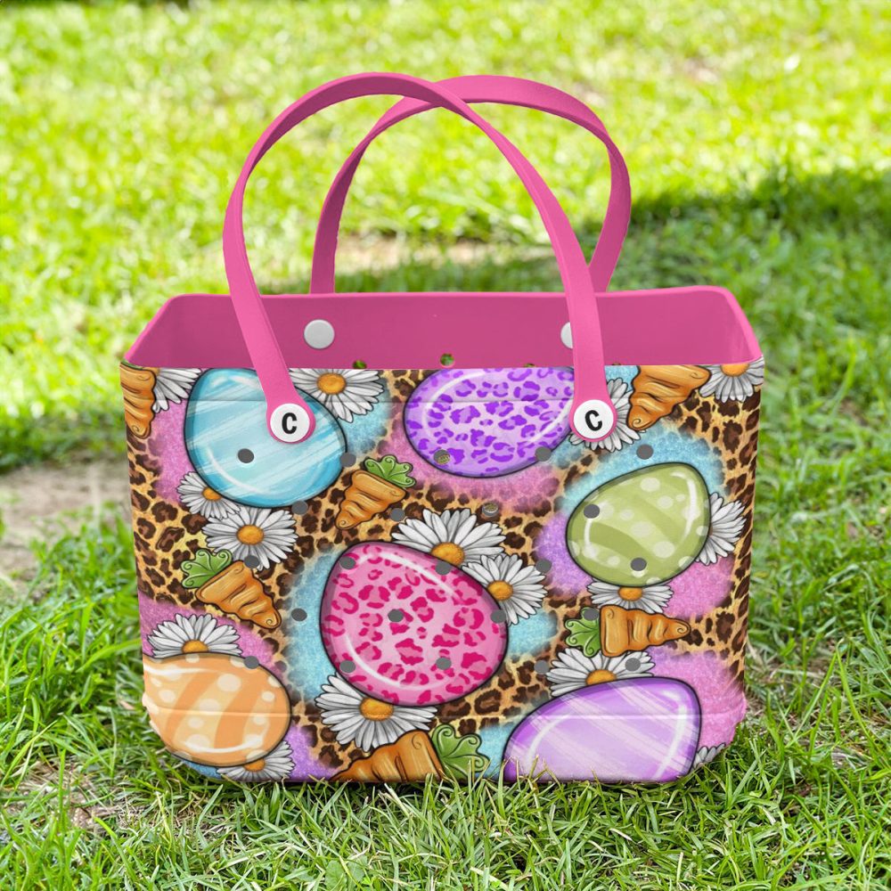 Bucket Tote Bag, Limited Edition Bogg Bag, Beach Bag Colorful Easter - Image 2