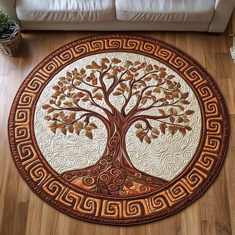 Colorful Roots Quilted Round Mat