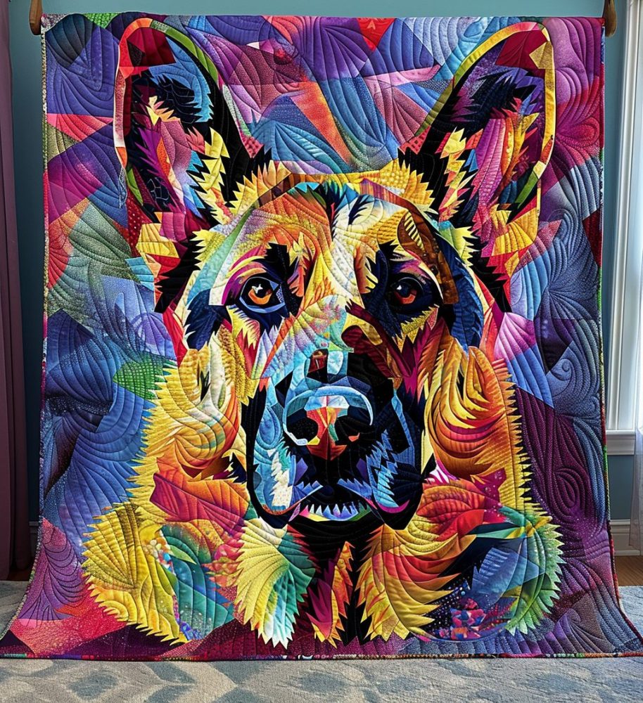 Colorful Shepherd Quilted Blanket