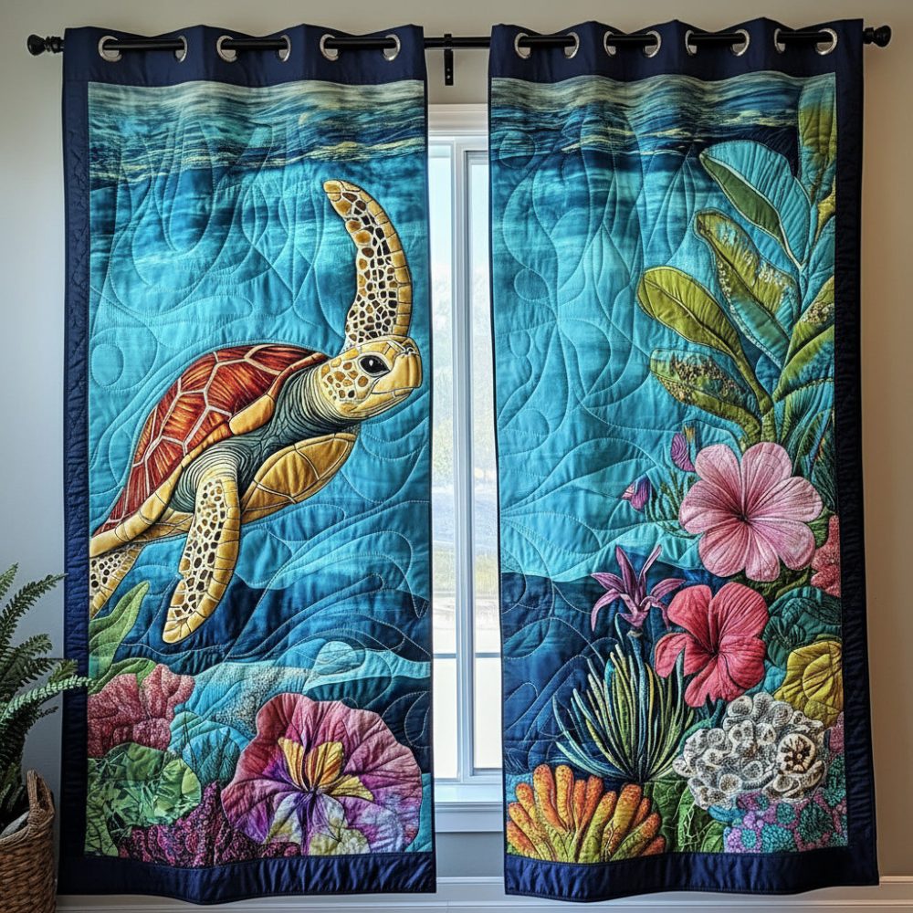Coral Reef Guard Quilted Curtains