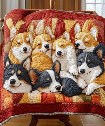Corgi Cuddle Squad Quilted Blanket
