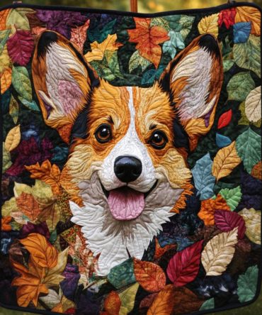 Corgi Charm Quilted Blanket