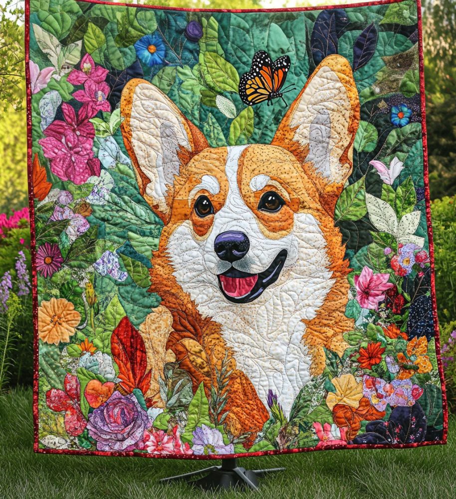 Corgi Dreams Quilted Blanket