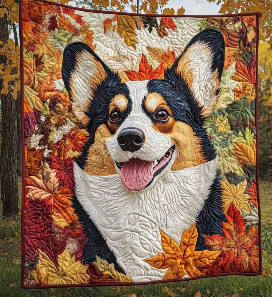 Corgi Love Quilted Blanket