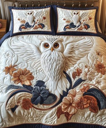 Cosmic Feather 3-Piece Quilted Bedding Set