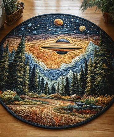 Cosmic Forest Quilted Round Mat