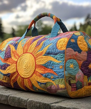Cosmic Sun Quilted Duffle Bag