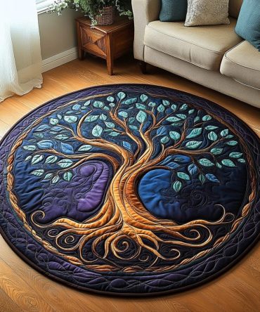 Cosmic Tree Quilted Round Mat