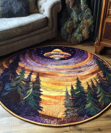 Cosmic Woodland Quilted Round Mat
