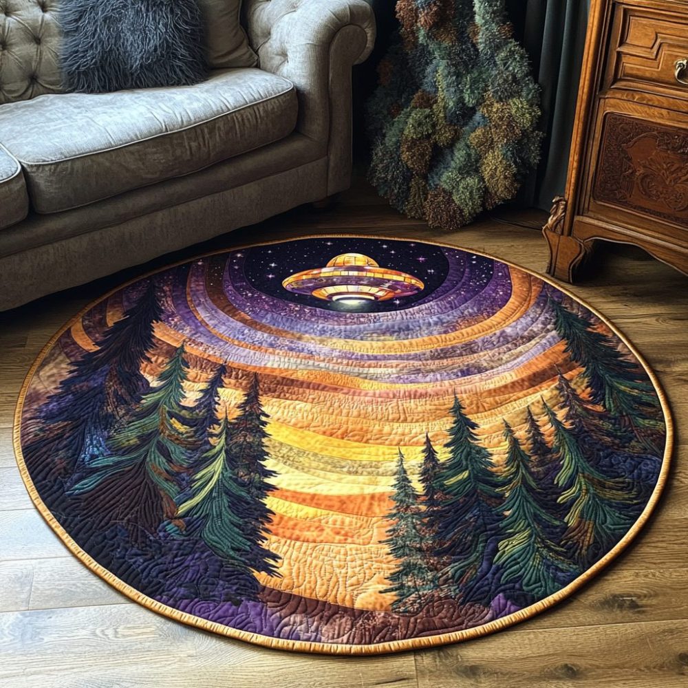Cosmic Woodland Quilted Round Mat