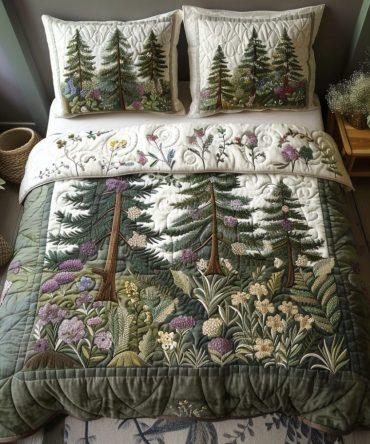 Cottage Forest 3-Piece Quilted Bedding Set