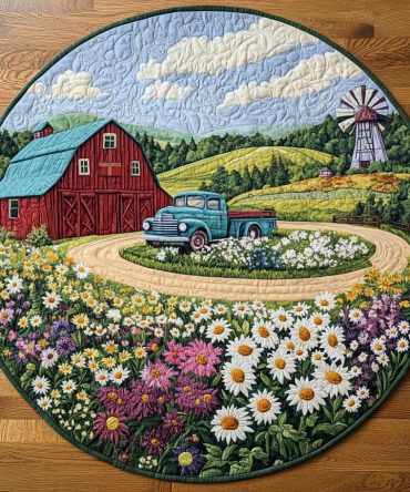 Countryside Haven Quilted Round Mat