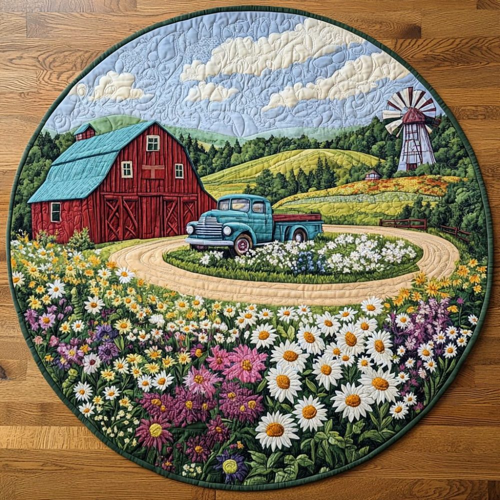 Countryside Haven Quilted Round Mat