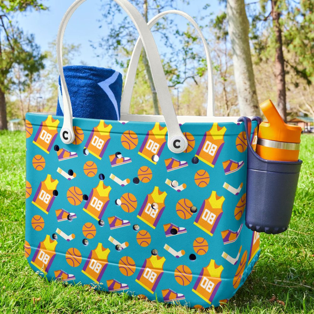 Bucket Tote Bag, Limited Edition Bogg Bag, Beach Bag Court Vibes - Image 2