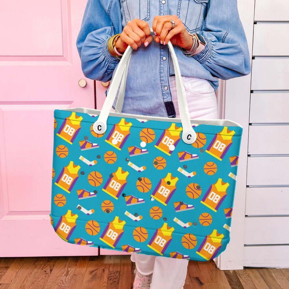 Bucket Tote Bag, Limited Edition Bogg Bag, Beach Bag Court Vibes - Image 4