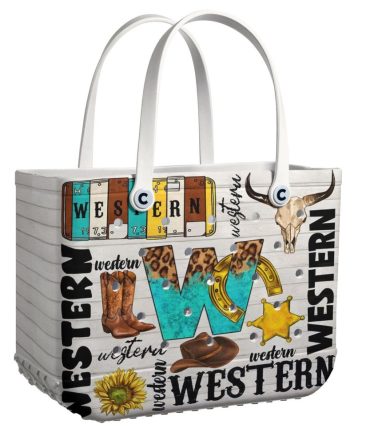 Bucket Tote Bag, Limited Edition Bogg Bag, Beach Bag Cowboy Western