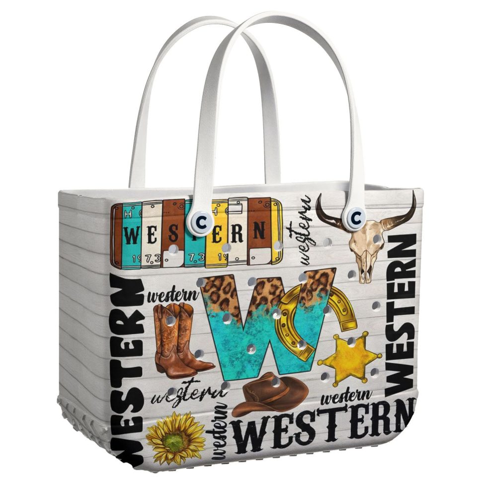 Bucket Tote Bag, Limited Edition Bogg Bag, Beach Bag Cowboy Western