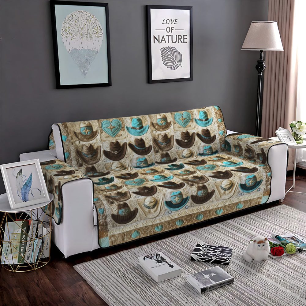 Cowboy Charm Quilted Sofa Cover - Image 4