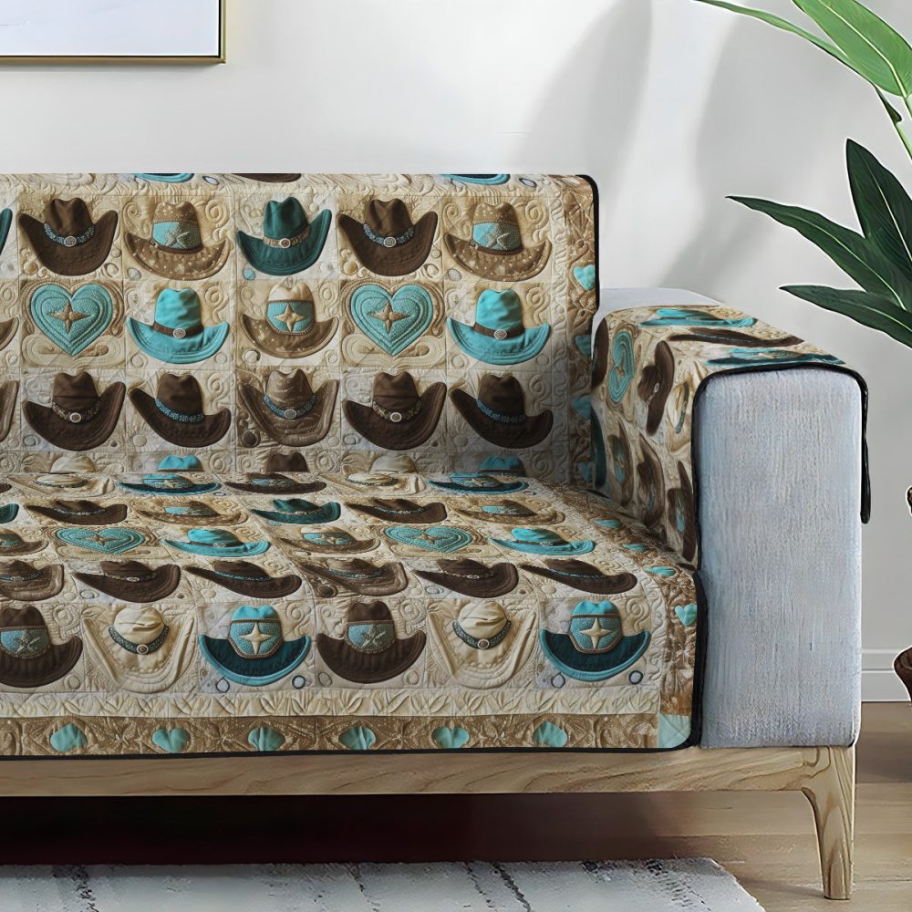 Cowboy Charm Quilted Sofa Cover - Image 5
