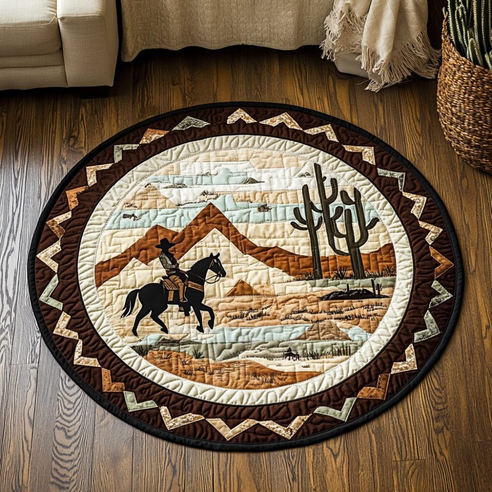Cowboy Horizon Quilted Round Mat