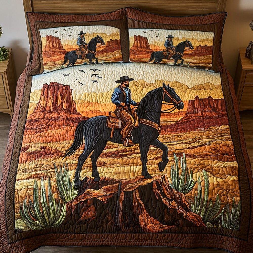 Cowboy Ride 3-Piece Quilted Bedding Set